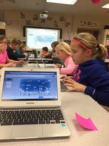 Lynn Kleinmeyer's Students Using Winter Magnetic Poetry